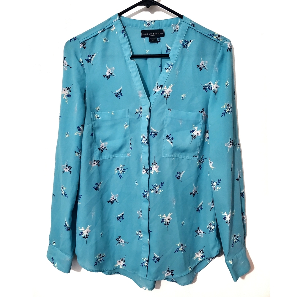 Simply Styled by Sears Two-Pocket Print Shirt/Blouse Small